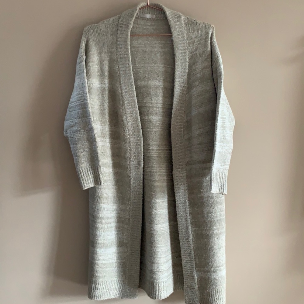 Indah body long open cardigan sweater oat heater sz S M